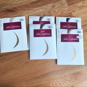 5 Pairs Hanes Silk Reflections Pantyhose Size EF